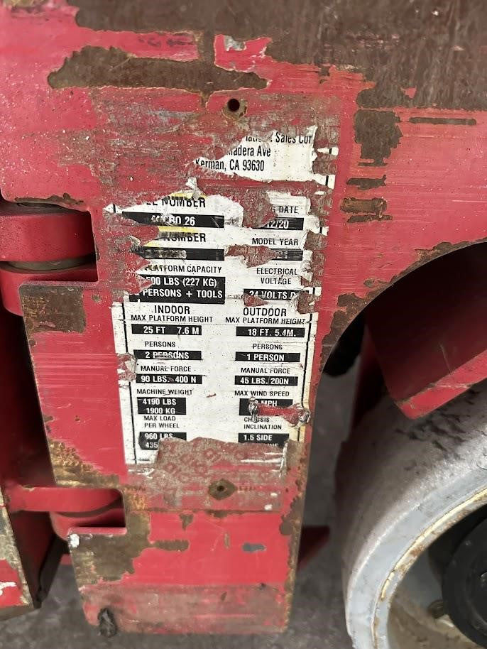 2021 MEC Lithium Battery Micro26 26' Electric Scissor Lift