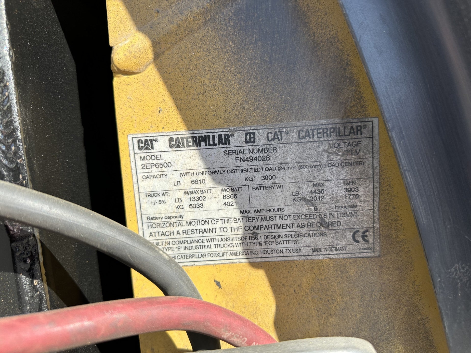 2015 Caterpillar 2EP6500 Electric Forklift